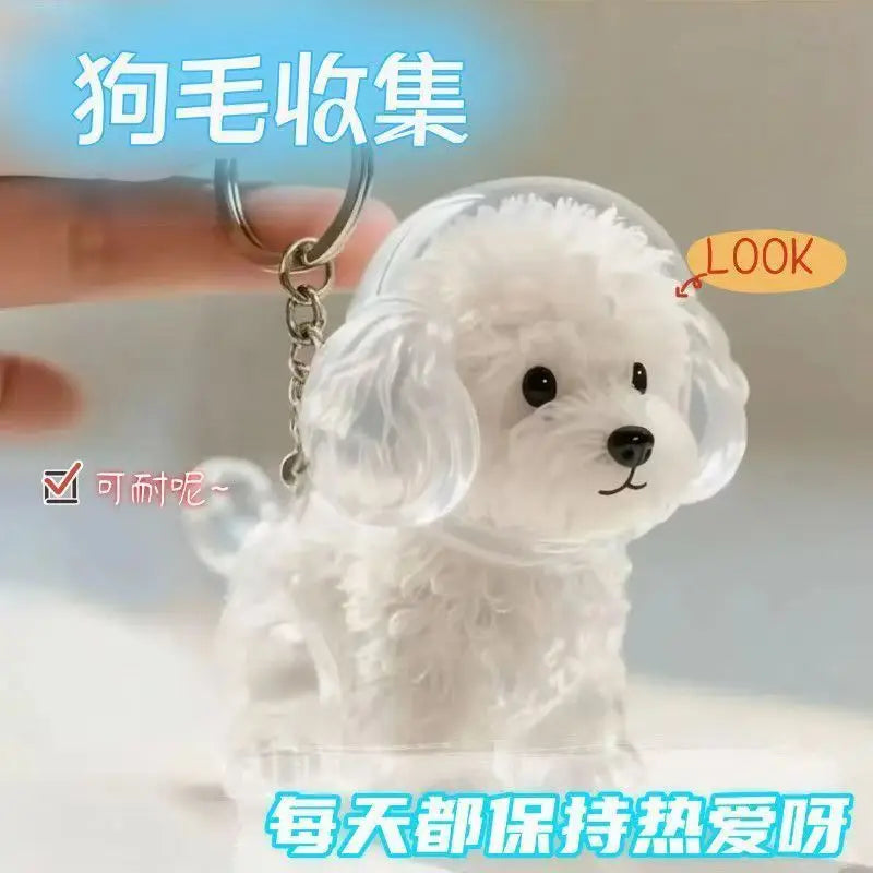 Dog Hair Keepsake Keychain Pendant Clear Resin Charm 21 - Tophatter Daily Deals